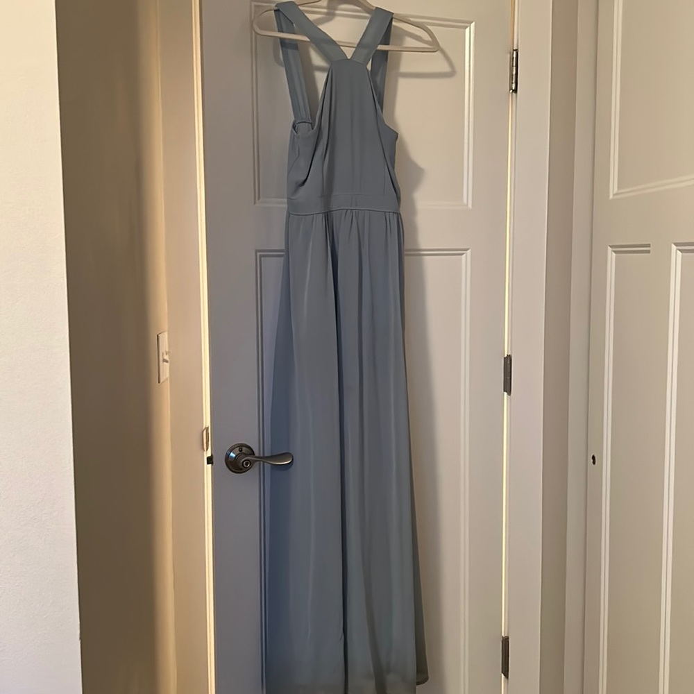 Dusty blue bridesmaid dress